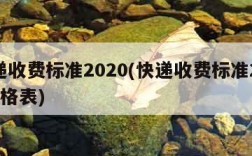 快递收费标准2020(快递收费标准2020价格表)