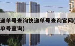 顺风快递单号查询快递单号查询官网(顺风快递递运单号查询)